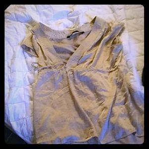 EXPRESS satin low cut dress shirt